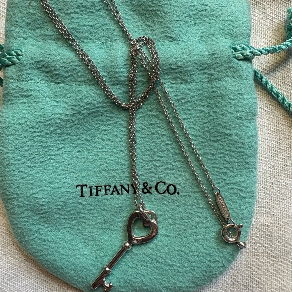 Tiffany & Co. Silver Heart Key Necklace